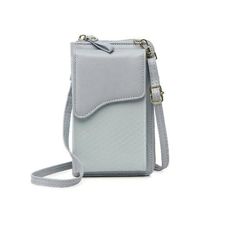 En liten skulderveske for dame med mobiltelefonlommebok (blå)