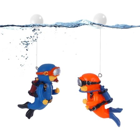 2 stk Akvarie Dekorationer Mini Akvarie Dekorationer Flydende Søde Dykkerfigurer med Vandballoner Til Akvarie Tilbehør