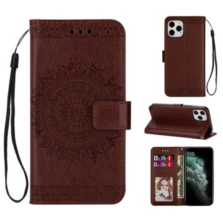 Iphone 12 Mini - Mandala Läder Fodral - Brun Brown Brun