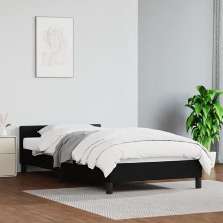 Vidaxl Sängram Med Huvudgavel Svart 100x200 Cm Konstläder Svart