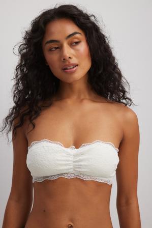 NA-KD Lingerie Haut bandeau en dentelle - Soutiens-gorge - OffBlanc - Large