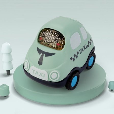 Leluautosetti, ABS-sarjakuva-inertia, retro, vihreä