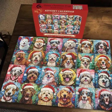 God Jul Adventskalender Hund Pussel - Hund Pussel 1000 Bitar