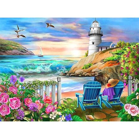 30 x 40 cm, merimaiseman signaali Diamond Painting