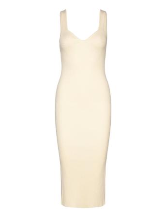 Knitted Dress Polvipituinen Mekko White Gina Tricot