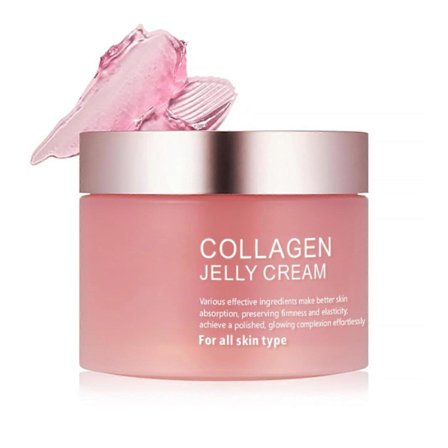 Collagen Jelly Cream 100g, Anti-ageing ansigtspleje, Anti-rynke, Poreformindskende, Hudpleje til tør og sensitiv hud