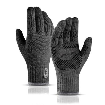 Kvinner Menn Sykkelhansker Strikket berøringsskjerm Varm Sklisikker dobbeltlags fleecefor Dark gray non-slip XL