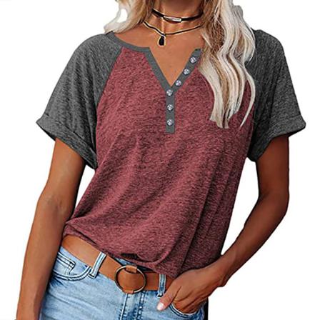 Lös T-shirt Med Kort Ärm I Plusstorlek För Kvinnor