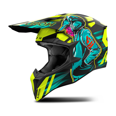 Crosshjelm Airoh Wraap Cyber Gul matt M