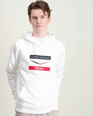 Tommy Hilfiger TH X CF1 CHEVRON HOODIE Hvit Hettegensere/Hoodies Gutt - Kids Brand Store