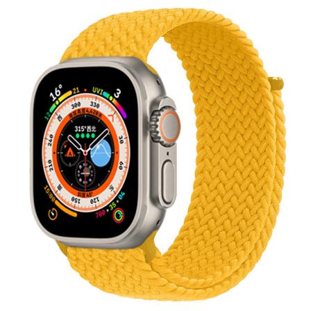 Flettet Solo Loop til Apple Watch-rem 40mm 44mm 49mm 45mm 41mm 38mm 42mm Elastisk rem iWatch serie 9 8 7 se Ultra 2 Strop Maize L-størrelse