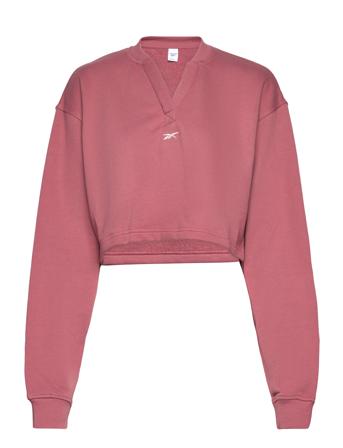 Cl Wde Cotton Ft Cov Sport Crop Tops Long-sleeved Crop Tops Red Reebok Classics