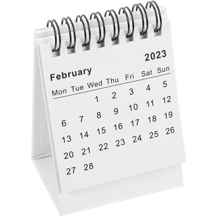 2023 Mini Skrivbordskalender, Vit