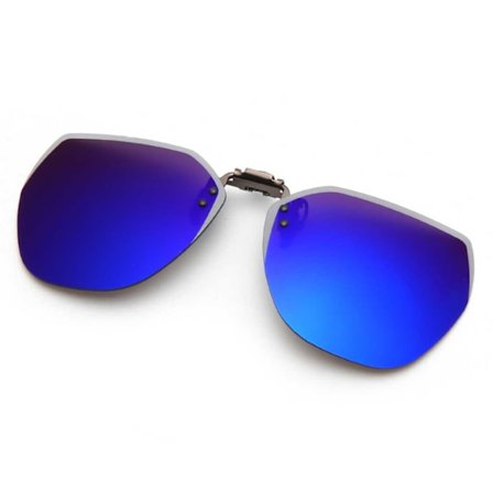 Flip-Up Clip-On Solbriller Metallspeil Lens Blå