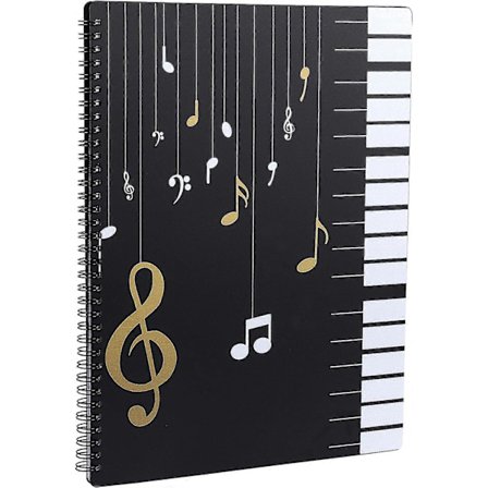 Musikkmappe for noter ved spilling av A4-størrelse papirdokumenter Holder Oppbevaring 30 lommer Nøkkel, Musikkbord Filmappe