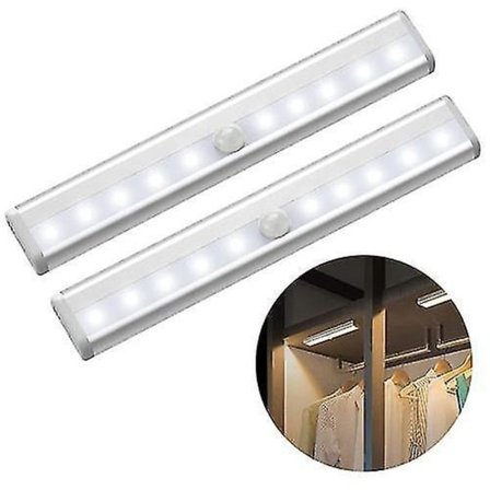 Led Closet Light 6/10/20 Led Pir Motion Sensor Night Light Dimmable Under Cabinet For Cupboard Wardrobe Stairs Kitchen