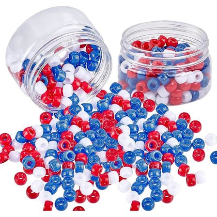 Omkring 180 stk. Akryl Europæiske Perler Pony Perler Tønde Perler Store Hul Runde Perler til Smykkefremstilling 9x6mm Hul: 4mm 3 Farver