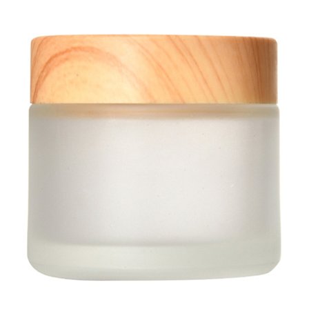 Kosmetikkbeholdere i glass med lokk, runde frostede kosmetikkrukker, små tomme prøveglass for sminke, kremer, prøver