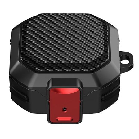 Fodral i kolfiberstil för Samsung Galaxy Buds2 / Buds Pro / Live - Svart Rött Spänne