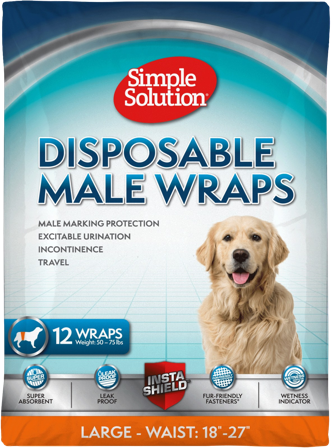 Simple Solution Disposable Male Wraps suojat uroskoirille, L, 12 kpl
