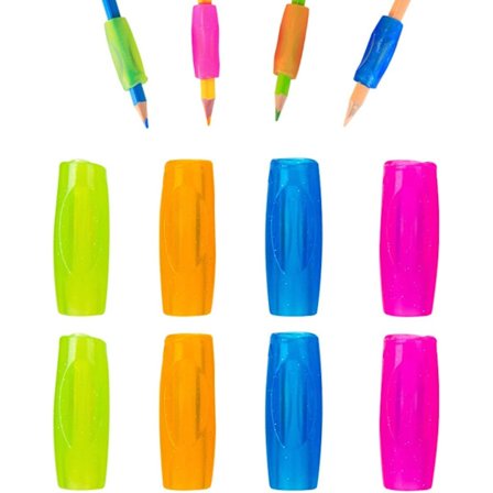 Ergonomisk Skrivestøtte Pen, Silikonegreb, Greb, Pennegreb, Penneholder (8-pak)