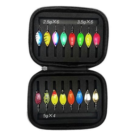 Fiskeske Spinner Hårdt Agn Sæt Med Opbevaringstaske Kunstige Agn Spinner Blink (FMY)