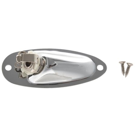 1 stk. Båd Guitar Jack 1/4 Tomme Input Output Jack Plate Socket 6,35 mm Krom Sølv Kompatibel Strat Style