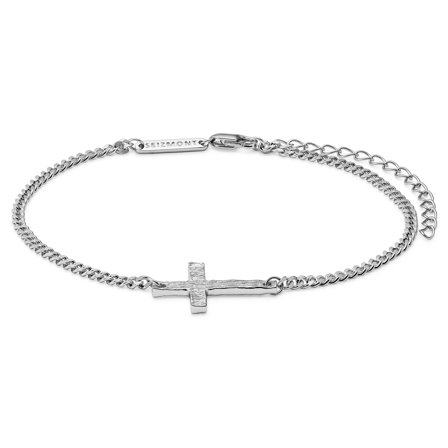 Rustic | 925 Sterling Silver Rustic Cross Bracelet for Men - Cross Bracelets