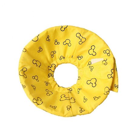 Mini husdjurshalsring Bärbar liten husdjursskyddskrage Mjuk Mini Elizabeth Cirkel Mini nackkrage För hamster Igelkott Papegojor 1 st Gul L