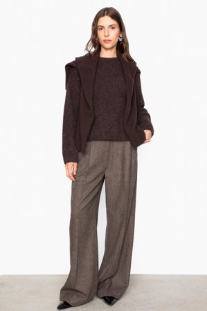 CAMILLA PIHL - Ava Herringbone Trouser - Brown Herringbone Size34