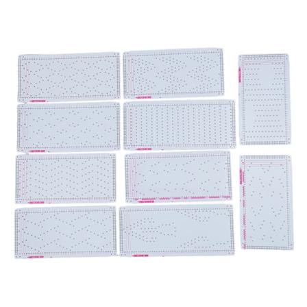 10 stk. Strikmaskine Stansekort til Silver Reed Strikmaskine Multifunktionel Professionel Plast Strik Blomsterkort