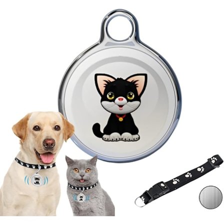 Mini GPS Katte Tracker - Vandtæt Halsbånd, Sporingsvedhæng til Realtidssporing af Katte og Hunde