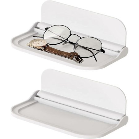 2 st Flytande Hyllor, Självhäftande Hylla Självhäftande Hyllor Vägg Hylla Vägg Hyllor för Badrum, 18x14cm