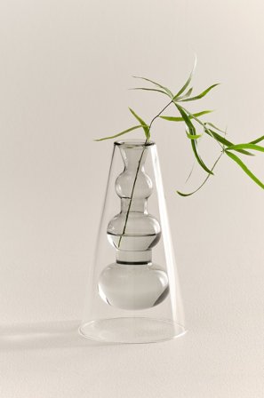 Jotex - Grey Glassvase Høyde 18 Cm Clear /Grey - TILO - Kjøp Vaser hos Jotex