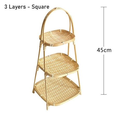 1st Bambu vävd korg förvaringskorg 3 LAGER - FYRKANTIG 3