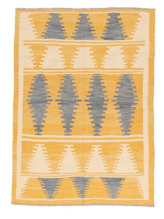 Kilim Modern Rug Hand Woven 144X200 Orange/Beige Afghanistan