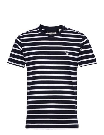 Ss Breton Stripe Tee T-shirts Short-sleeved Multi/mönstrad Original Penguin