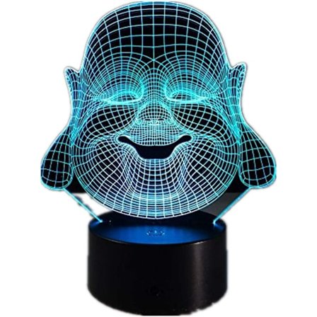 Buddha 3D-lampa 8 färger skiftande nattlampa kreativa presenter 3