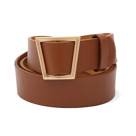 Icke-poröst läderbälte Trapetsspänne Midjeband CAMEL