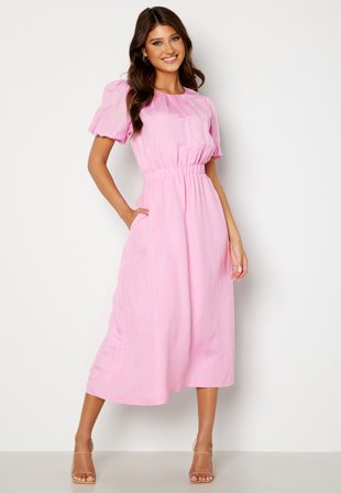 FOREVER NEW Noa Linen Midi Dress Pink Klær