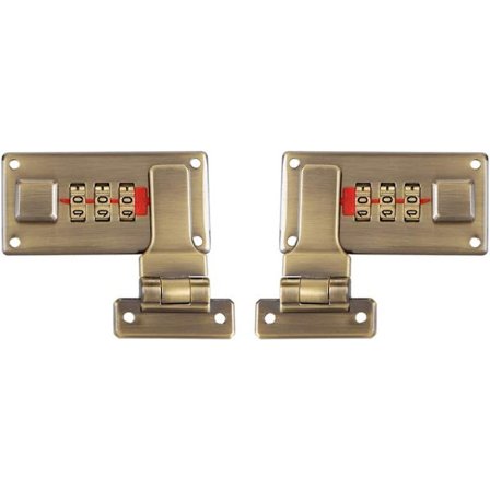 2 st verktygslåda hasp, bagage resväska haspar med kombinationslås, ersättning 3-siffrig kombination (brons)