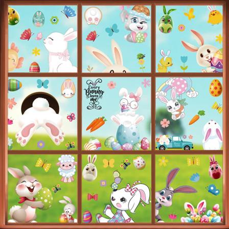 Påskeegg 9 stk. Vindusdekorasjoner