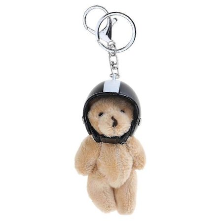 Kreativ Plys Bjørn med Hjelme Nøglering Dyr Legetøj Nøglering Moderigtig Taske Vedhæng Hængende Charm til Pung og Taske[YJD]
