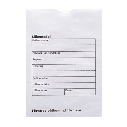 Läkemedelspåse med tryck 100/fp - Lyreco - Sjukvård och omsorg - Diagnos och behandling - Medicinering