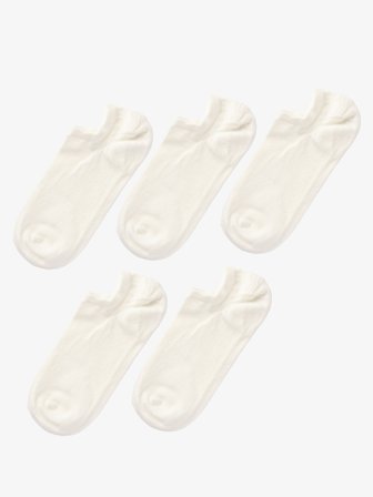 John Henric Men's Weiße 5er-Pack Sneakersocken aus Baumwolle Size 39-42