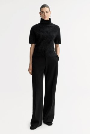 Soft Goat - Brushed short sleeve turtleneck - Kaschmirpullover für Damen - XS - Black