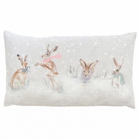 Evans Lichfield Snowy Hares Jul Kuddfodral 50cm x 30cm