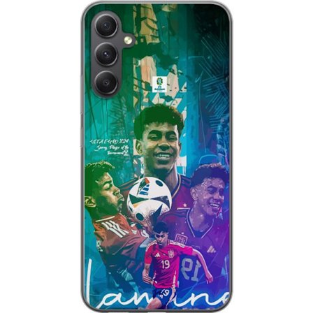 Yhteensopiva Puhelinkuori Samsung Galaxy A35 Lamine Yamal motiivi värikäs kunnianosoitus jalkapallolle ja intohimolle kentällä