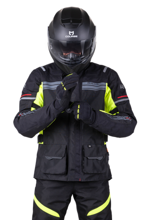 Motorradjacke Richa Phantom Schwarz/Fluo Gelb 4XL