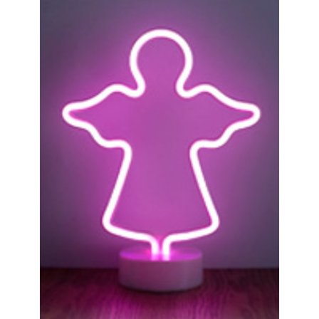 LED-neonkyltti Enkelimuotoinen Neonvalo LED Vaaleanpunainen Yövalo Paristoilla Jalustalla Neonkyltti Valoisa Yö